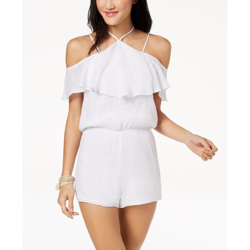 The Edit By Seventeen Juniors Gauzy Ruffle Romper
